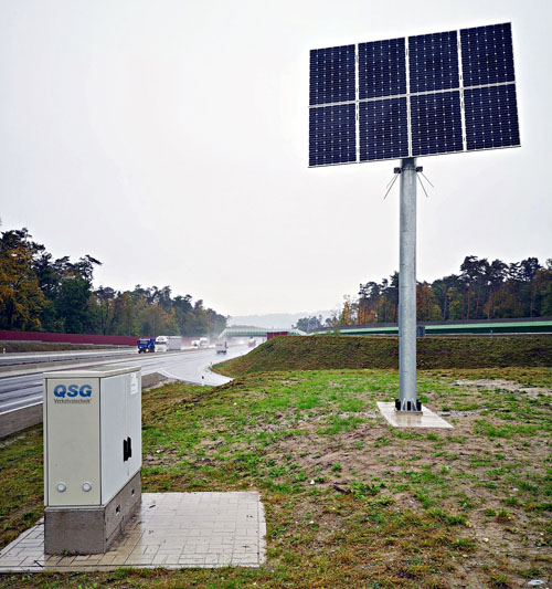 RDS-Messstelle Halle (Westf.) Solarpanel und Schaltschrank